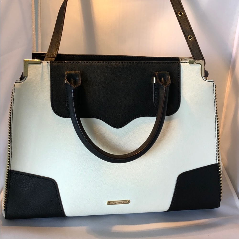 Rebecca Minkoff white and black structured bag